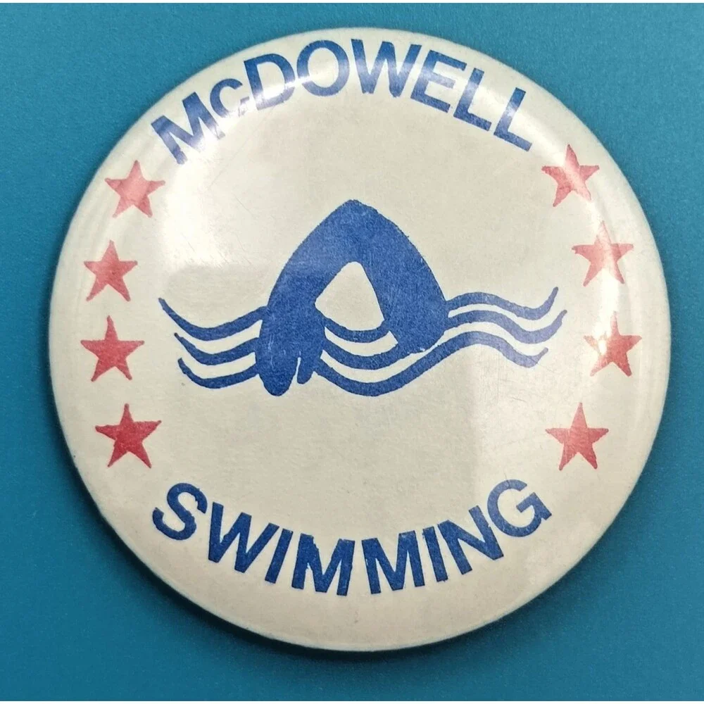 McDowell Swimming Vintage Pin Button Pinback